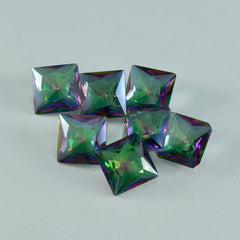 riyogems 1st flerfärgad mystic quartz facetterad 15x15 mm fyrkantig form härlig kvalitet lös sten