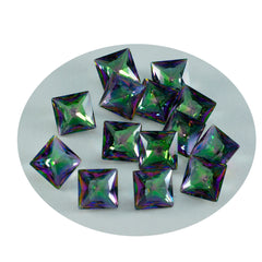 riyogems 1st flerfärgad mystisk kvarts fasetterad 7x7 mm fyrkantig form attraktiv kvalitet lös sten