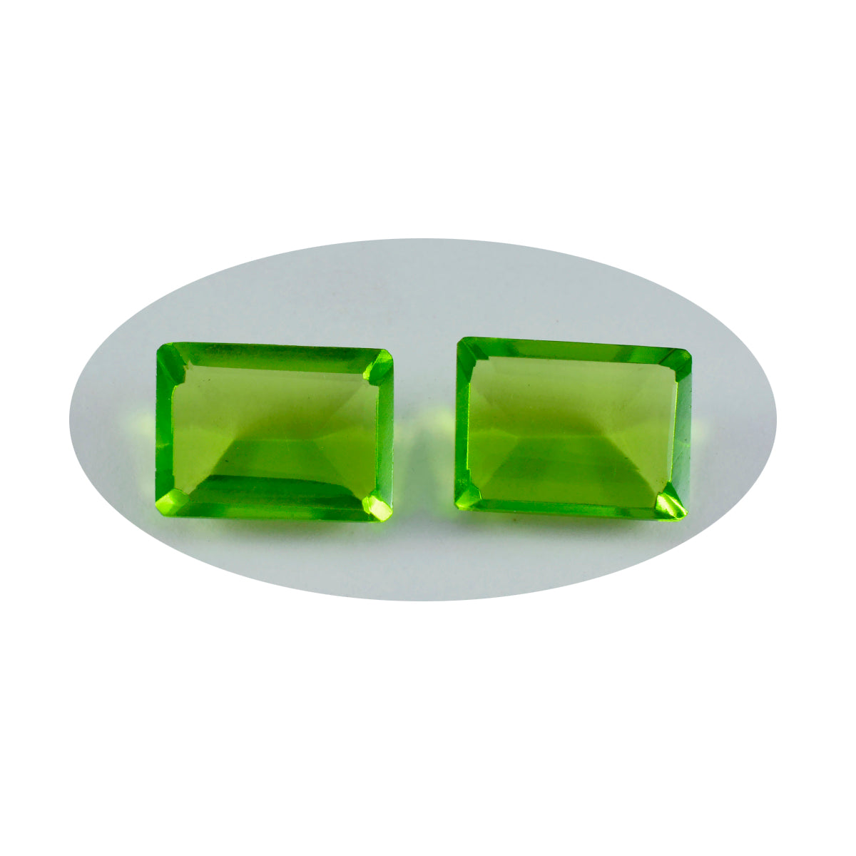 riyogems 1pz peridoto verde cz sfaccettato 10x12 mm forma ottagonale pietra sciolta di qualità eccezionale