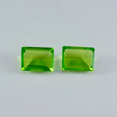 Riyogems 1PC Green Peridot CZ Faceted 10x12 mm Octagon Shape awesome Quality Loose Stone