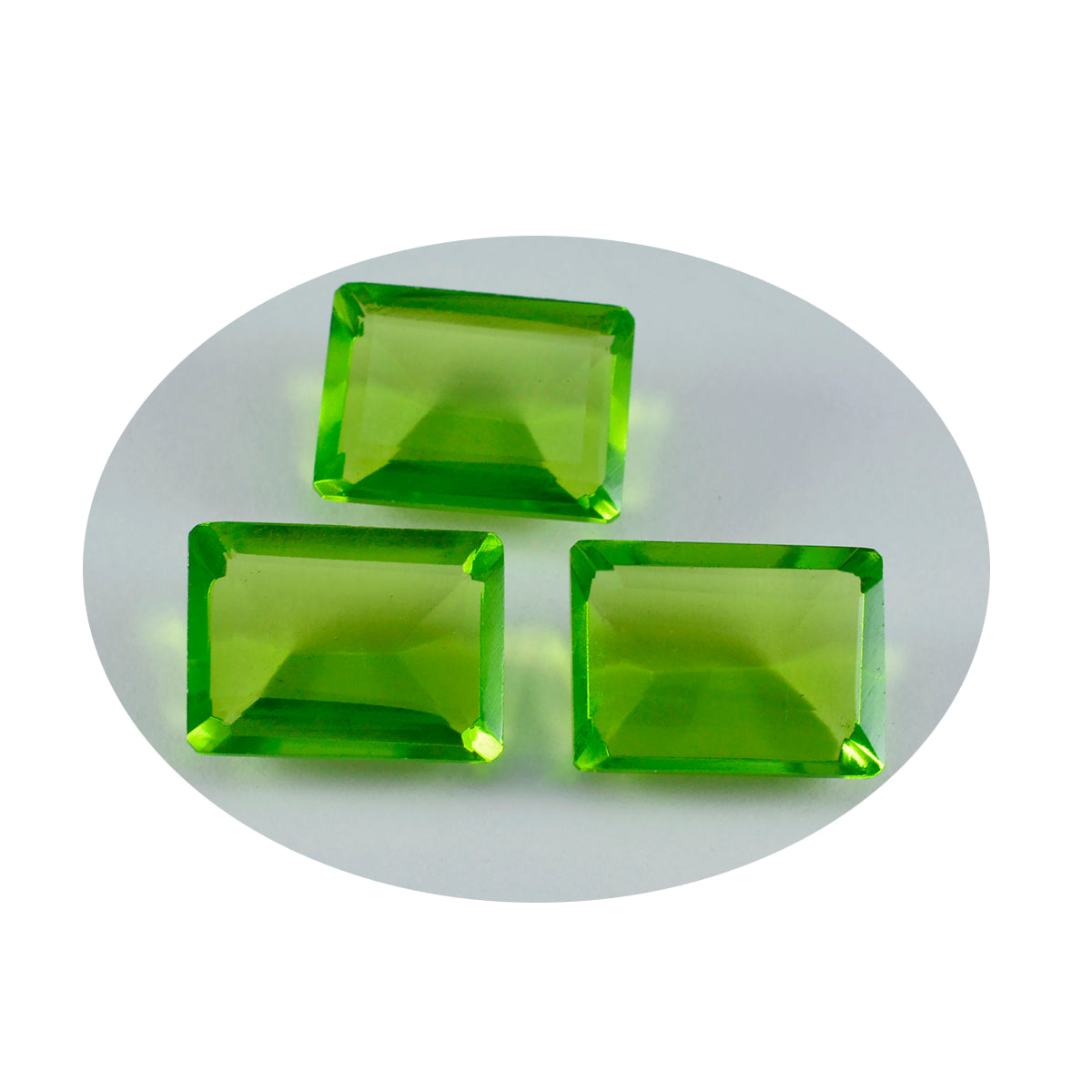 riyogems 1pc グリーン ペリドット CZ ファセット 10x14 mm 八角形の形状の美しさの品質ルース宝石