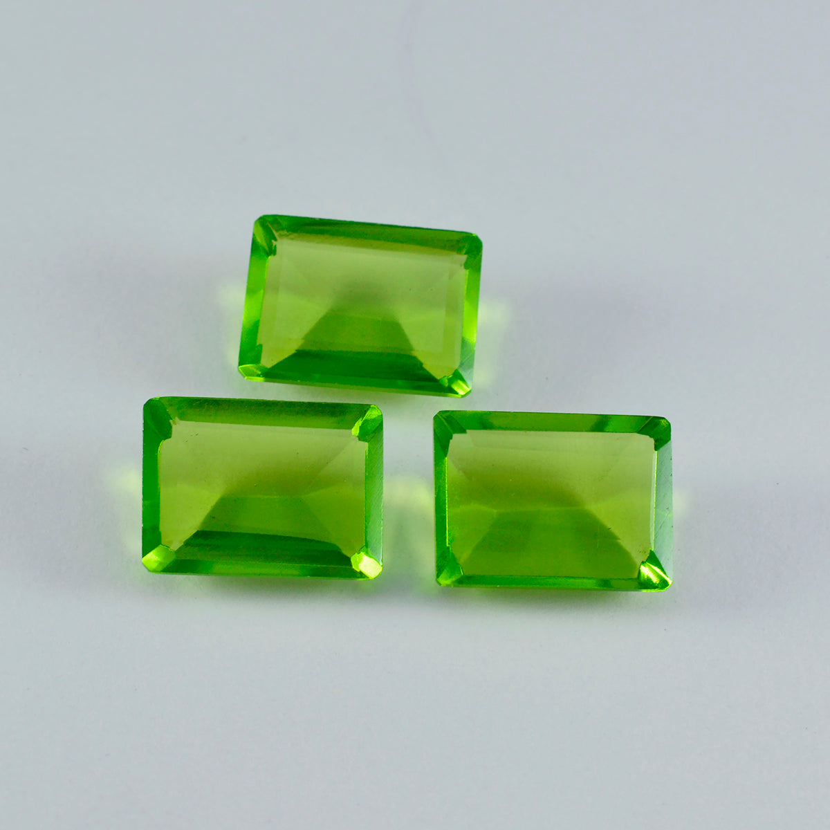 Riyogems 1PC Green Peridot CZ Faceted 10x14 mm Octagon Shape beauty Quality Loose Gemstone
