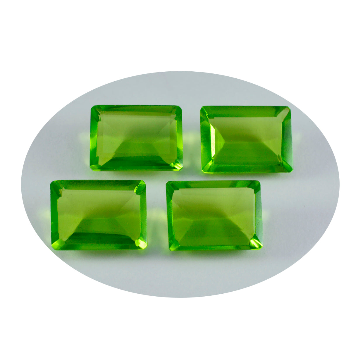 riyogems 1 st grön peridot cz fasetterad 12x16 mm oktagonform fantastisk kvalitetspärla