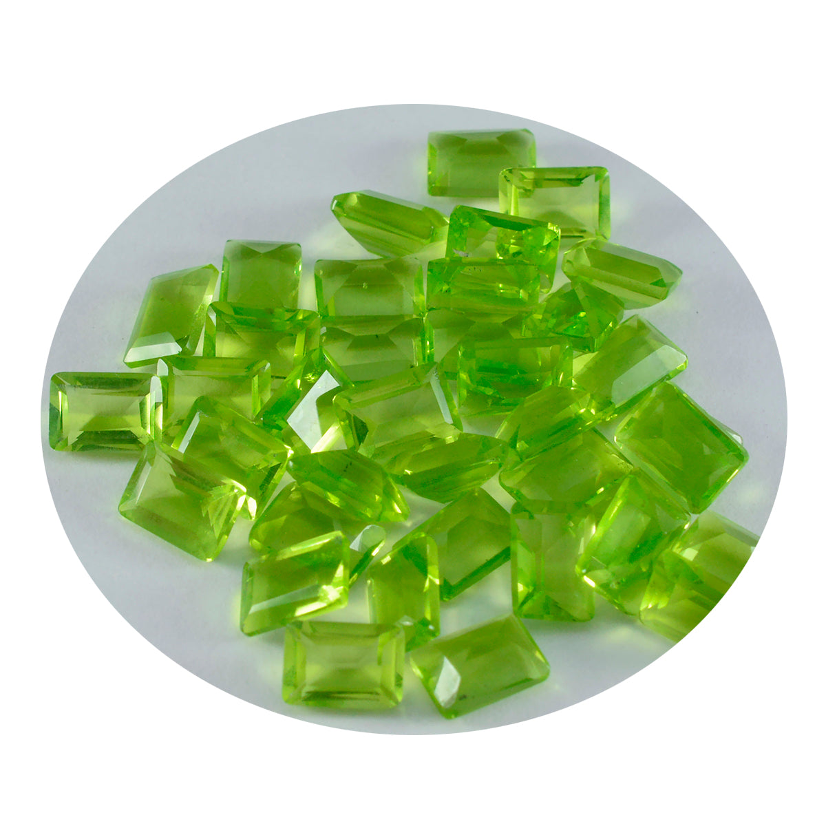 riyogems 1 st grön peridot cz facetterad 3x5 mm oktagonform stilig kvalitet lös ädelsten