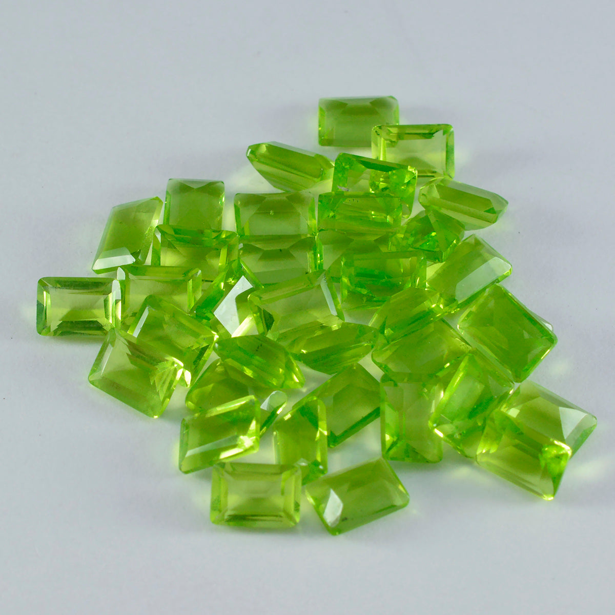 riyogems 1 шт. зеленый перидот cz граненый 3x5 мм восьмиугольной формы красивый качественный свободный драгоценный камень