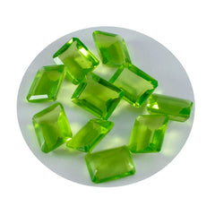 riyogems 1 st grön peridot cz fasetterad 4x6 mm oktagonform, pärla av hög kvalitet