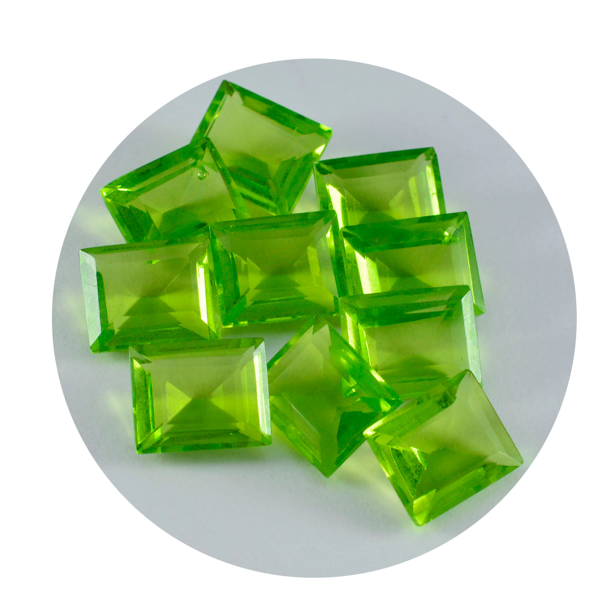 riyogems 1pz peridoto verde cz sfaccettato 8x10 mm forma ottagonale gemma sciolta di qualità dolce