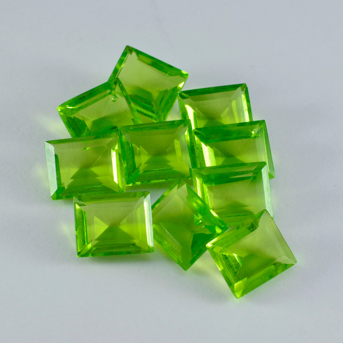 Riyogems 1PC Green Peridot CZ Faceted 8x10 mm Octagon Shape sweet Quality Loose Gem