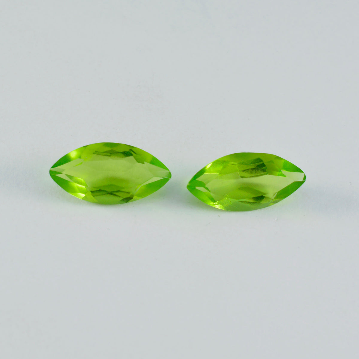Riyogems, 1 pieza, peridoto verde cz facetado, 10x20mm, forma de marquesa, piedra de hermosa calidad