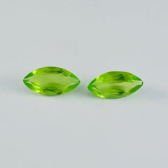 Riyogems 1PC Green Peridot CZ Faceted 10x20 mm Marquise Shape beautiful Quality Stone