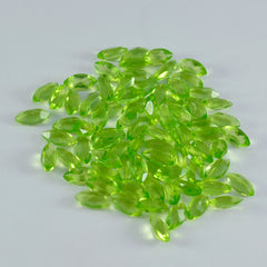 Riyogems 1pc péridot vert cz facettes 2.5x5mm forme marquise jolies pierres précieuses de qualité