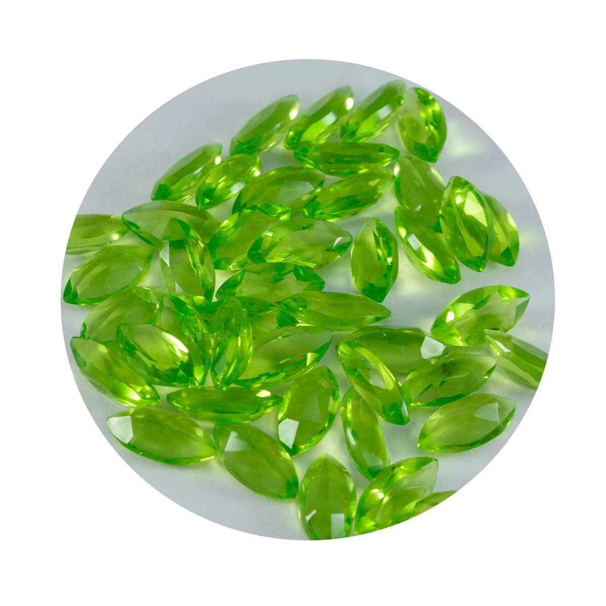 riyogems 1 st grön peridot cz fasetterad 3x6 mm markisform aa kvalitetsädelsten