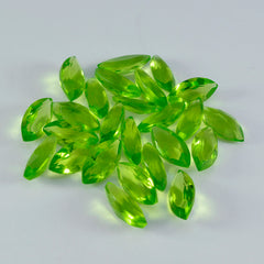 Riyogems 1PC Green Peridot CZ Faceted 5x10 mm Marquise Shape A+ Quality Loose Gems