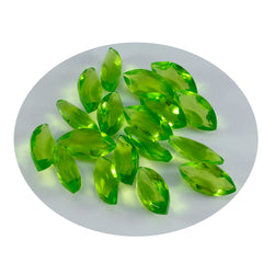 Riyogems 1PC Green Peridot CZ Faceted 6x12 mm Marquise Shape A+1 Quality Loose Stone