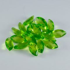 riyogems 1 st grön peridot cz fasetterad 7x14 mm markis form a1 kvalitet lös ädelsten