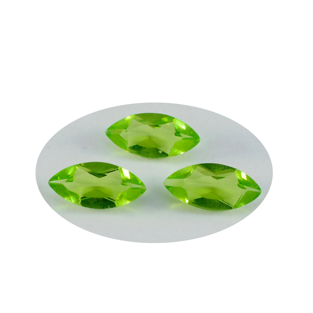 riyogems 1 st grön peridot cz facetterad 8x16 mm markis form god kvalitet pärla