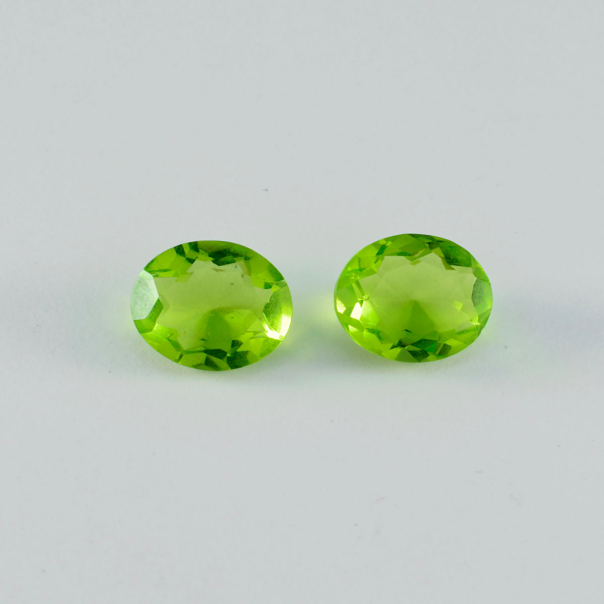 riyogems 1pz peridoto verde cz sfaccettato 10x12 mm forma ovale pietra di qualità sorprendente