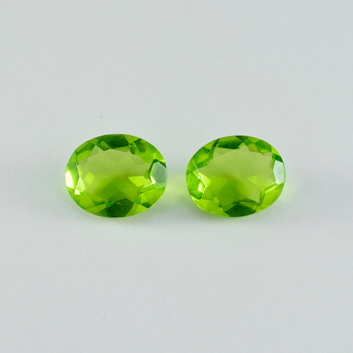 Riyogems 1PC Green Peridot CZ Faceted 10x14 mm Oval Shape lovely Quality Gemstone