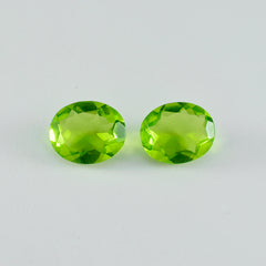 riyogems 1pc péridot vert cz facettes 10x14 mm forme ovale belle pierre précieuse de qualité