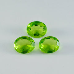 Riyogems 1PC Green Peridot CZ Faceted 12x16 mm Oval Shape handsome Quality Loose Gem