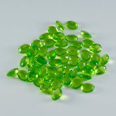 riyogems 1 st grön peridot cz fasetterad 4x6 mm oval form lös ädelsten av vacker kvalitet