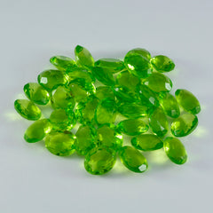 Riyogems 1 pièce péridot vert cz à facettes 6x8mm forme ovale belle qualité pierre en vrac