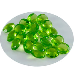 Riyogems 1PC Green Peridot CZ Faceted 8x10 mm Oval Shape excellent Quality Gem