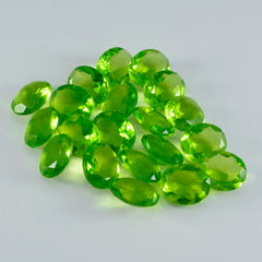 riyogems 1 st grön peridot cz fasetterad 8x10 mm oval form utmärkt kvalitet pärla