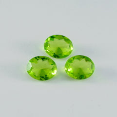riyogems 1pc péridot vert cz facettes 9x11 mm forme ovale jolies pierres précieuses de qualité