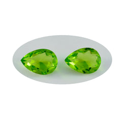 Riyogems 1PC Green Peridot CZ Faceted 10x14 mm Pear Shape awesome Quality Gemstone