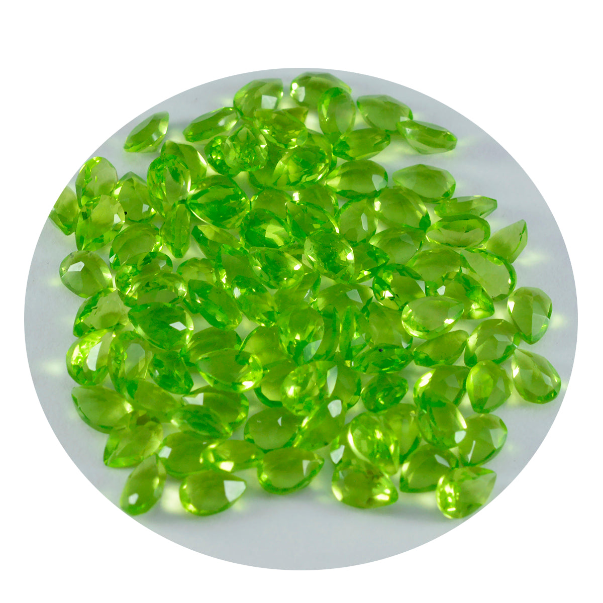 Riyogems 1PC Green Peridot CZ Faceted 3x5 mm Pear Shape great Quality Loose Gems
