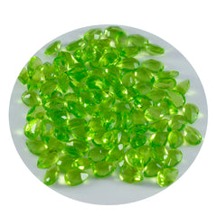riyogems 1 pezzo di peridoto verde cz sfaccettato 3x5 mm a forma di pera, gemme sfuse di grande qualità