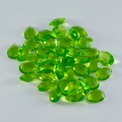 riyogems 1pc péridot vert cz facettes 5x7 mm forme de poire qualité surprenante pierre précieuse en vrac