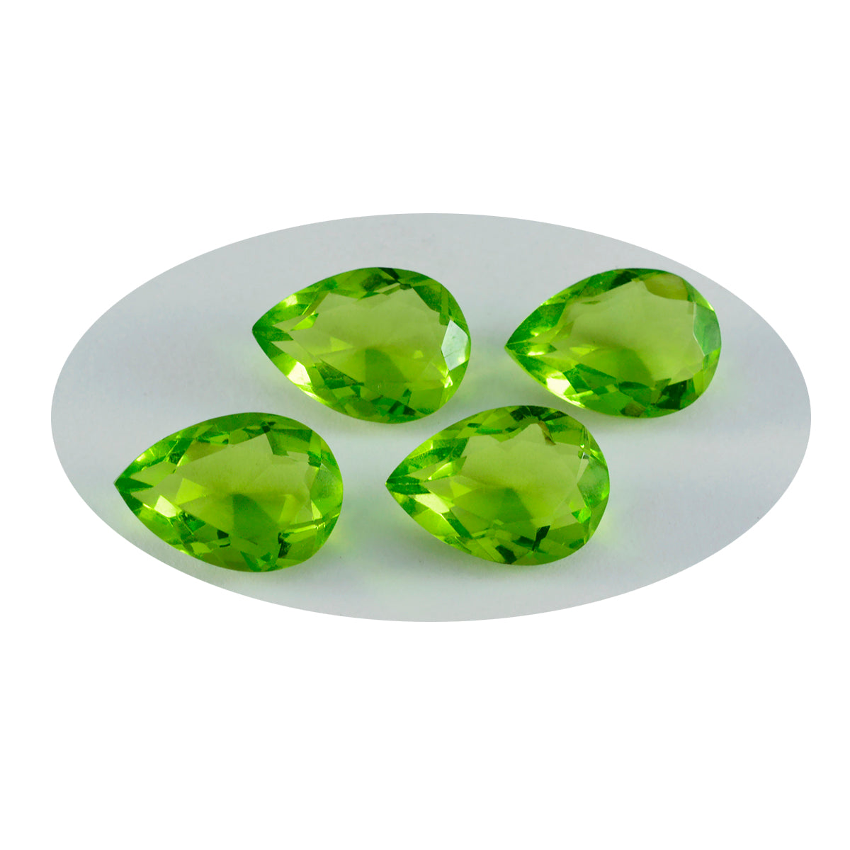 Riyogems, 1 pieza, peridoto verde cz facetado, 8x12mm, forma de pera, piedra de excelente calidad