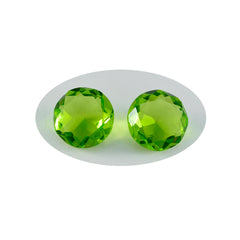 riyogems 1pc green peridot cz faceted 11x11 mm round shape nice quality loose stone