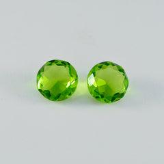 riyogems 1pc green peridot cz faceted 11x11 mm round shape nice quality loose stone