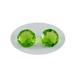 riyogems 1pc green peridot cz faceted 13x13 mm round shape attractive quality gem