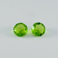 riyogems 1pc green peridot cz faceted 13x13 mm round shape attractive quality gem