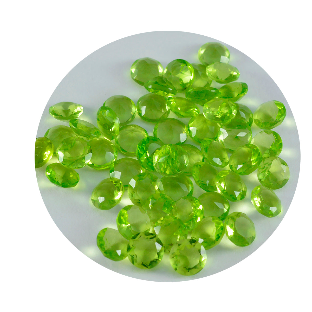 Riyogems 1PC Green Peridot CZ Faceted 2x2 mm Round Shape amazing Quality Loose Gems