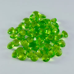 riyogems 1pc péridot vert cz facettes 4x4 mm forme ronde une pierre précieuse en vrac de qualité