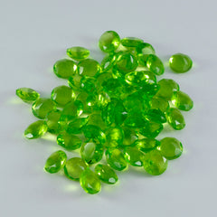 Riyogems 1 Stück grüner Peridot, CZ, facettiert, 5 x 5 mm, runde Form, Edelstein in AA-Qualität