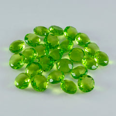 riyogems 1pc péridot vert cz facettes 6x6 mm forme ronde pierres précieuses de qualité aaa
