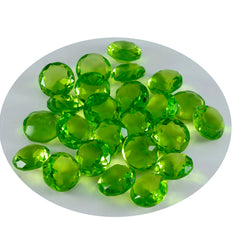 Riyogems 1PC Green Peridot CZ Faceted 7x7 mm Round Shape A+ Quality Stone