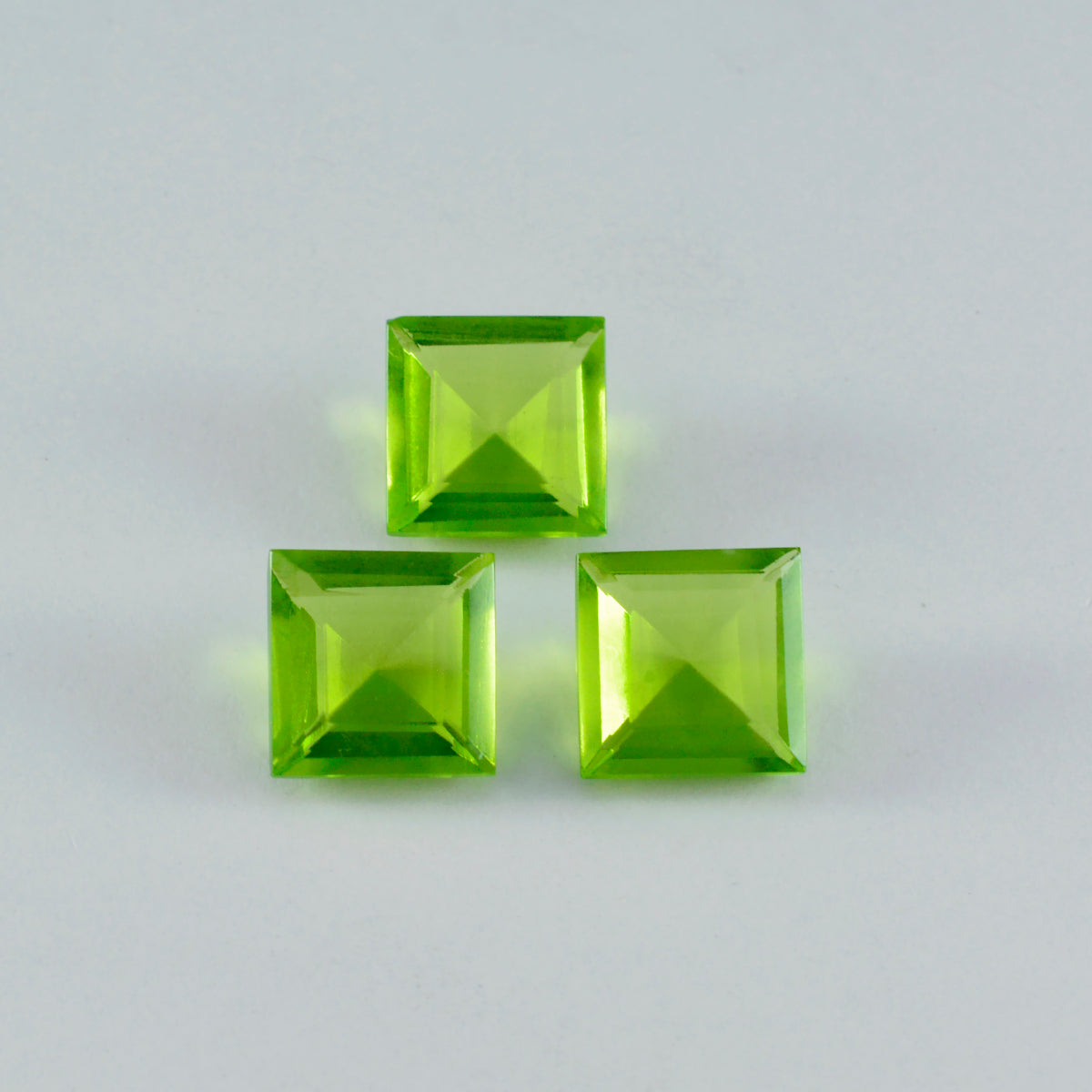 Riyogems 1PC Green Peridot CZ Faceted 13x13 mm Square Shape wonderful Quality Loose Gems