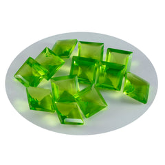 riyogems 1 pezzo di peridoto verde cz sfaccettato 8x8 mm di forma quadrata, gemma di ottima qualità