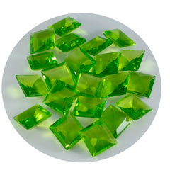 Riyogems 1PC Green Peridot CZ Faceted 9x9 mm Square Shape handsome Quality Gems