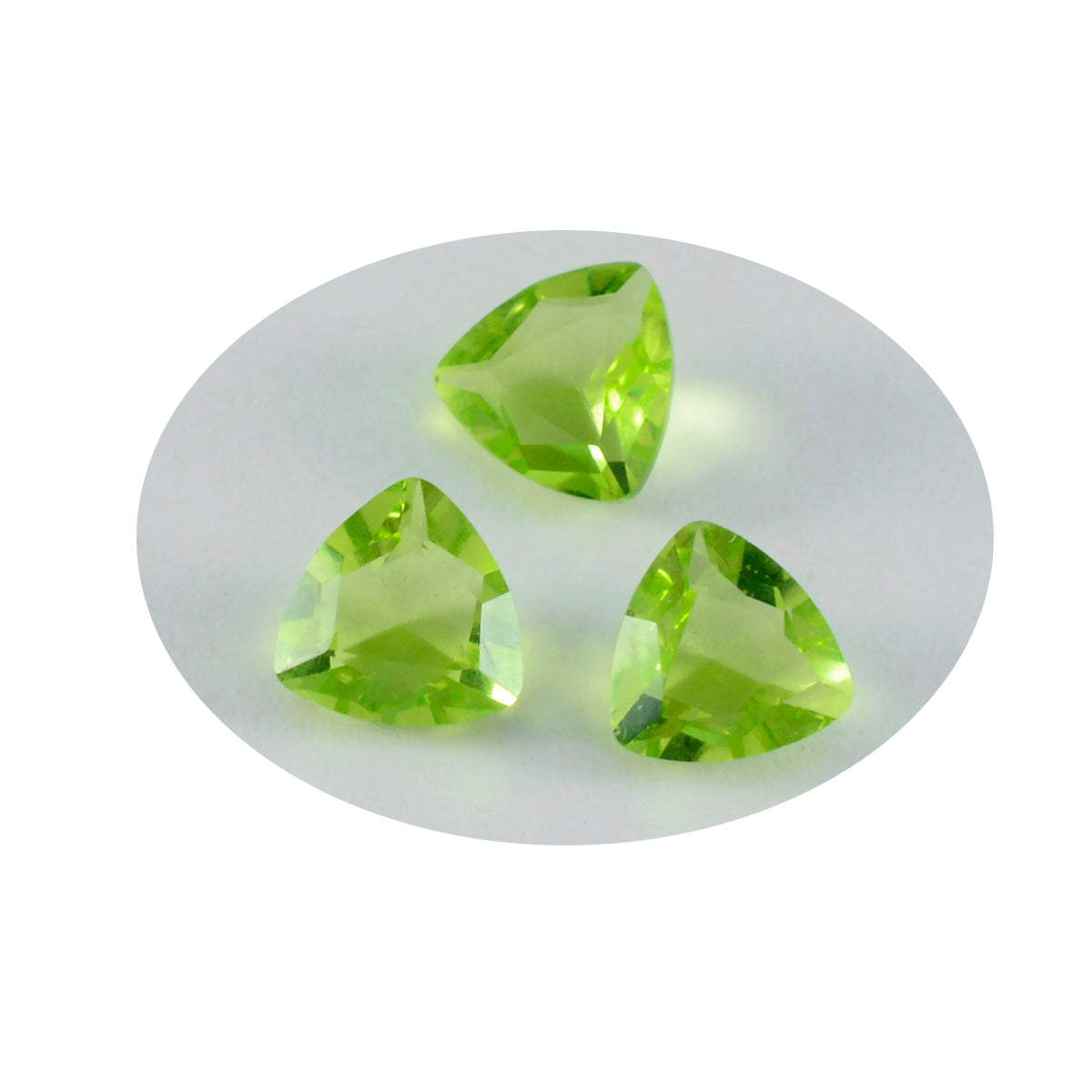 riyogems 1 шт. зеленый перидот cz граненый 10x10 мм форма триллиона качество AAA свободный камень