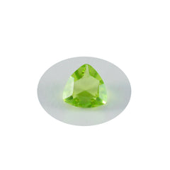 Riyogems 1PC Green Peridot CZ Faceted 11x11 mm Trillion Shape A+ Quality Loose Gemstone
