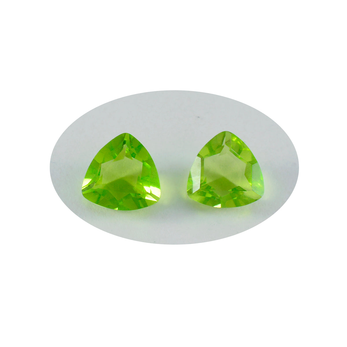 riyogems 1pz peridoto verde cz sfaccettato 12x12 mm trilione forma a+1 gemma di qualità