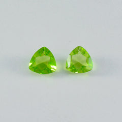riyogems 1pz peridoto verde cz sfaccettato 12x12 mm trilione forma a+1 gemma di qualità